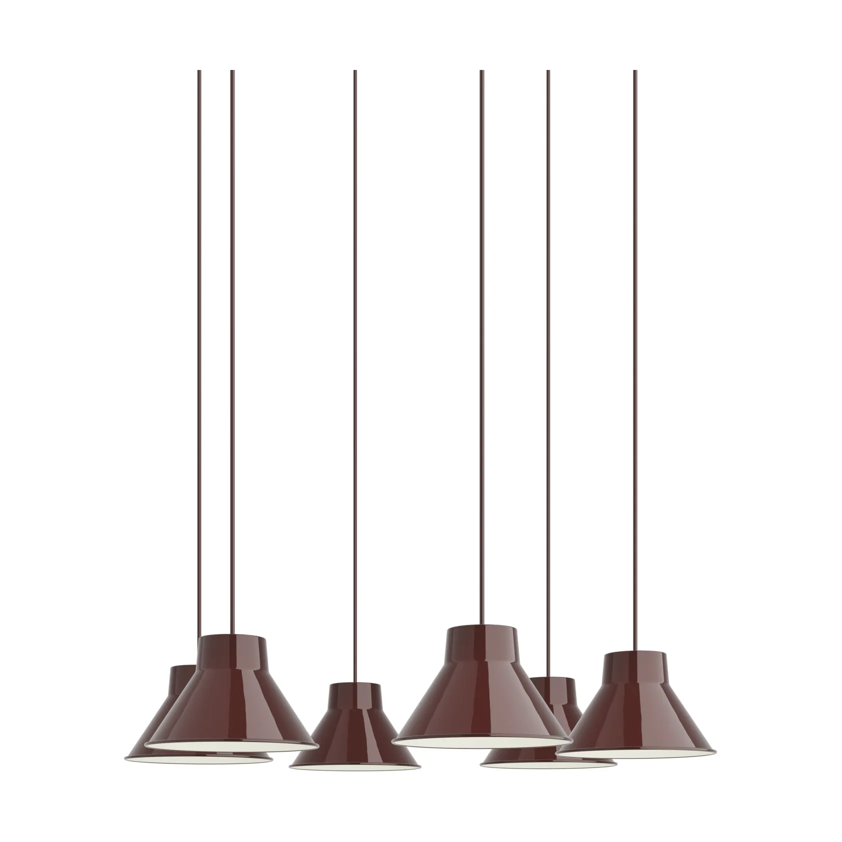 Top Pendant Cluster 6 suspension, Rouge profond, Ø21 cm Muuto