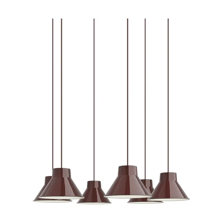 Top Pendant Cluster 6 suspension - Rouge profond, Ø21 cm - Muuto
