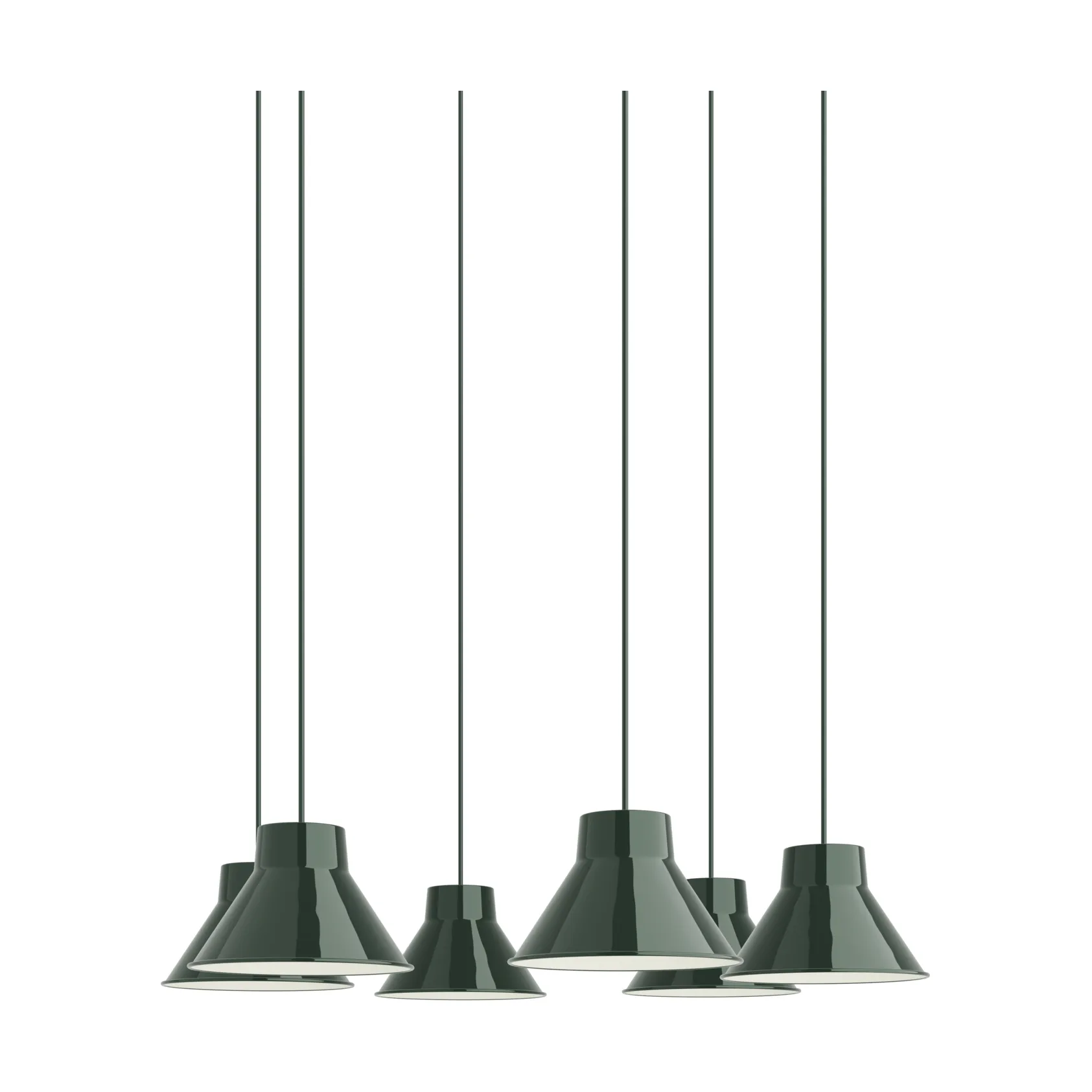 Top Pendant Cluster 6 suspension, Vert foncé, Ø21 cm Muuto