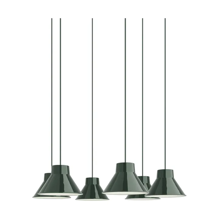 Top Pendant Cluster 6 suspension - Vert foncé, Ø21 cm - Muuto