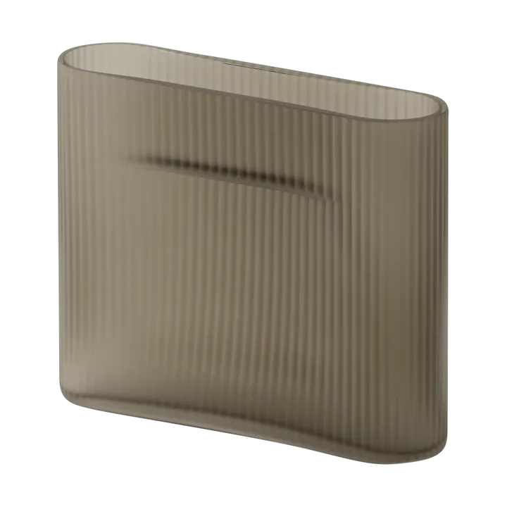 Vase en verre dépoli Ridge 16,5 cm - Taupe - Muuto