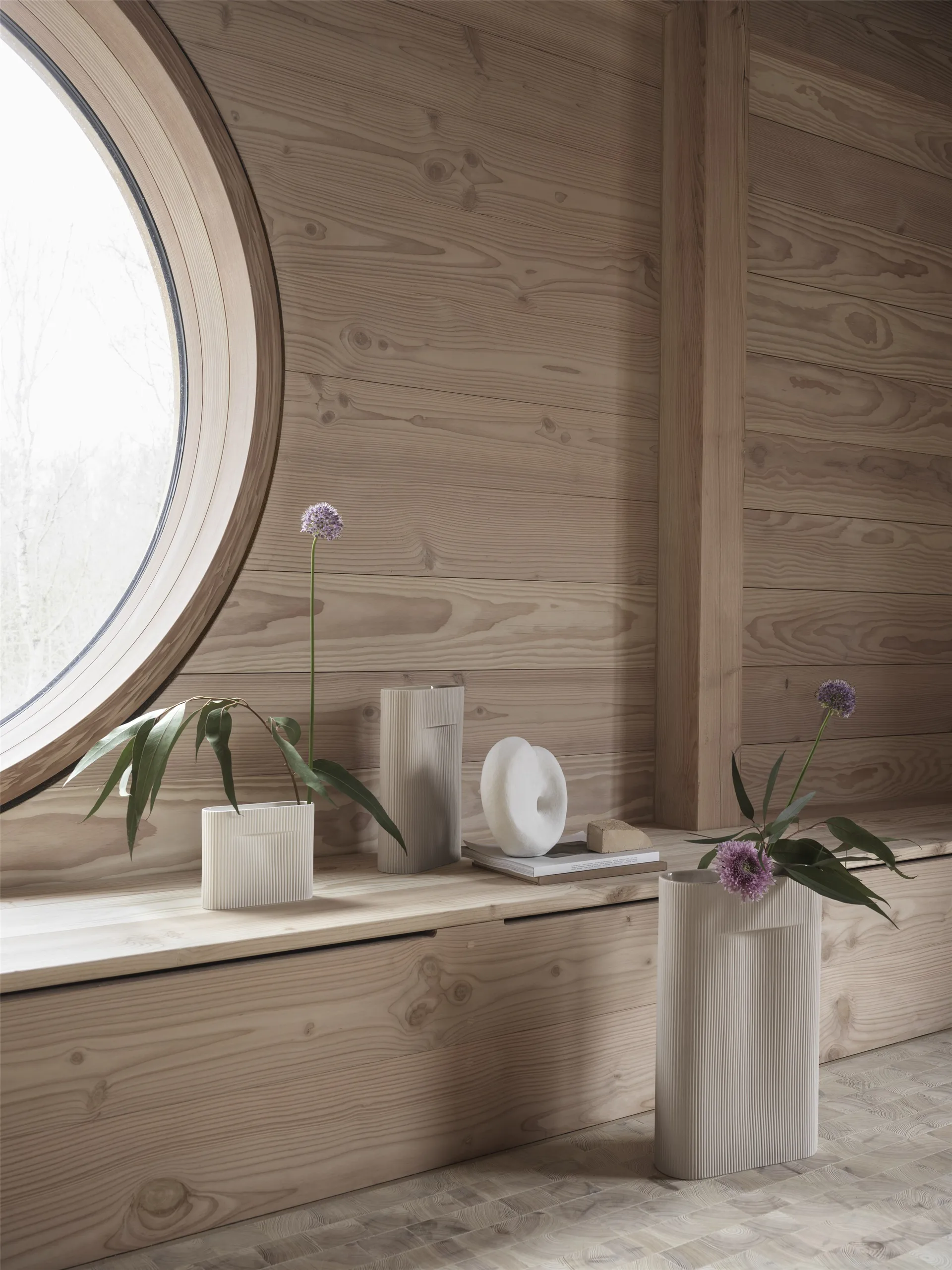 Vase Ridge 35cm, Beige Muuto