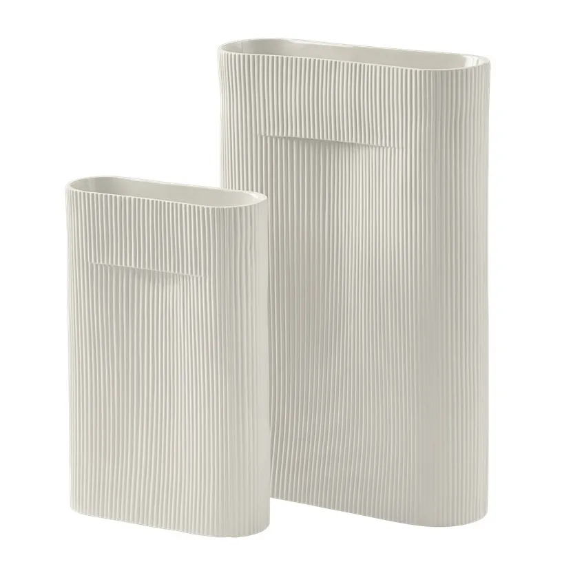 Vase Ridge 35cm, Off white Muuto