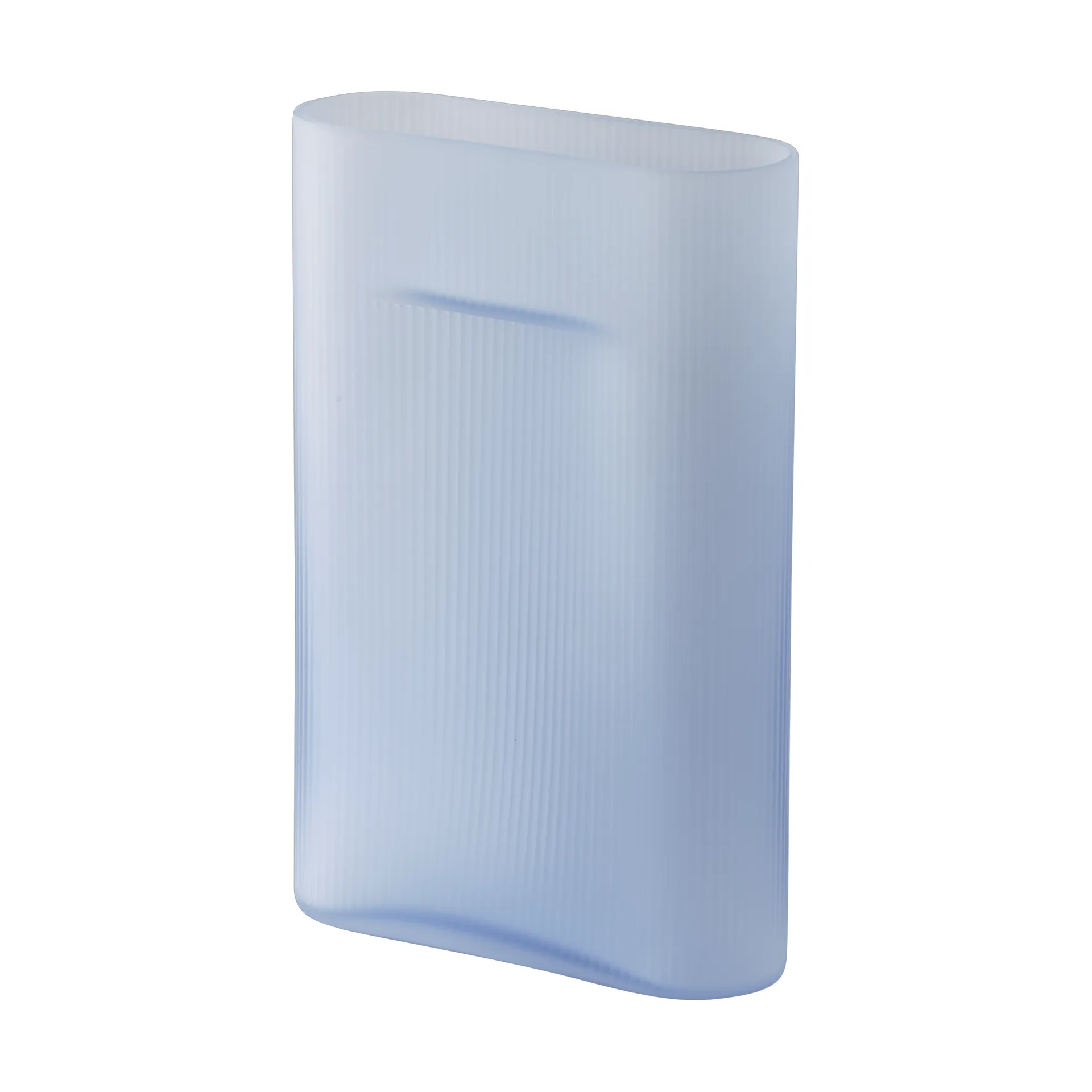 Vase Ridge vas verre gelé 35 cm, Light blue Muuto