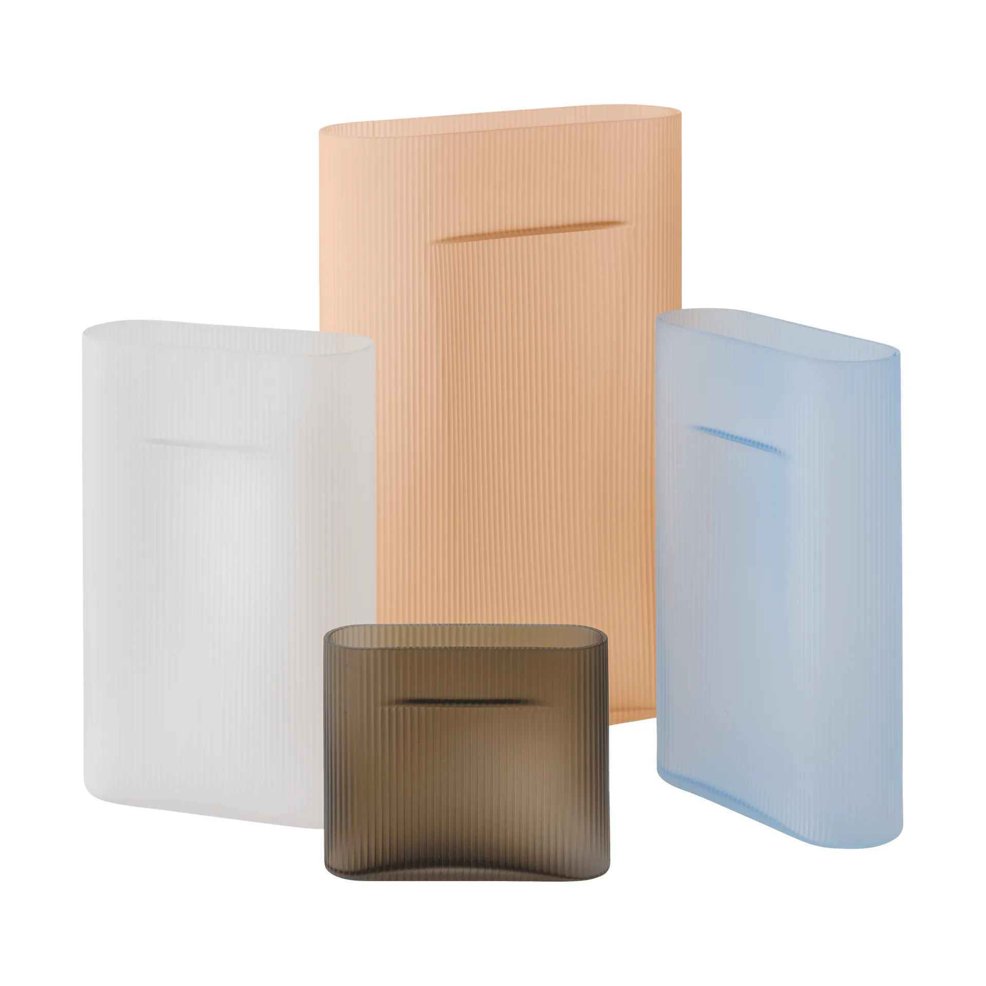 Vase Ridge vas verre gelé 48,5 cm, Orange clair Muuto