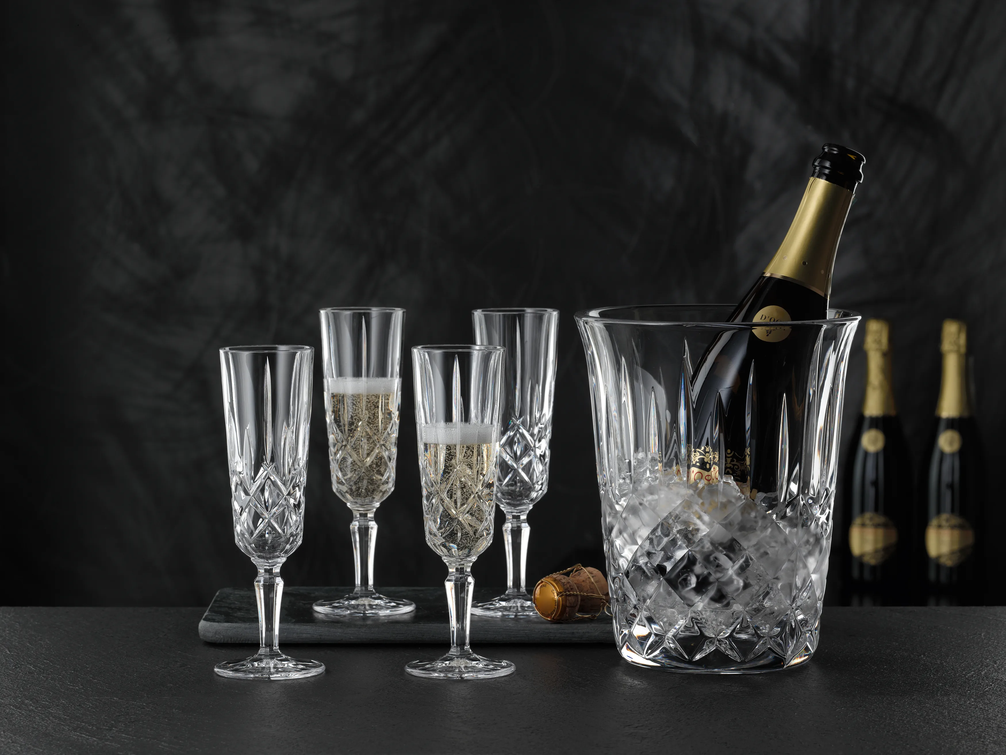 Nachtmann Noblesse - Lot De 4 Flûtes à Champagne En Verre - Verrerie Classique Et Robuste - Capacité Environ 200 Ml