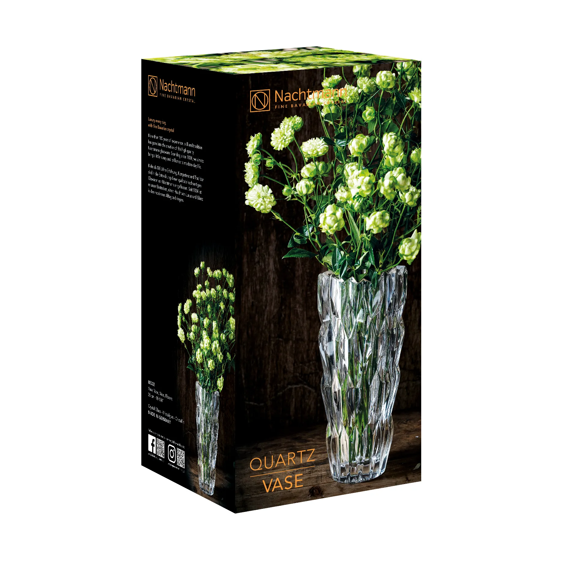 Vase Quartz 26 cm, Transparent Nachtmann