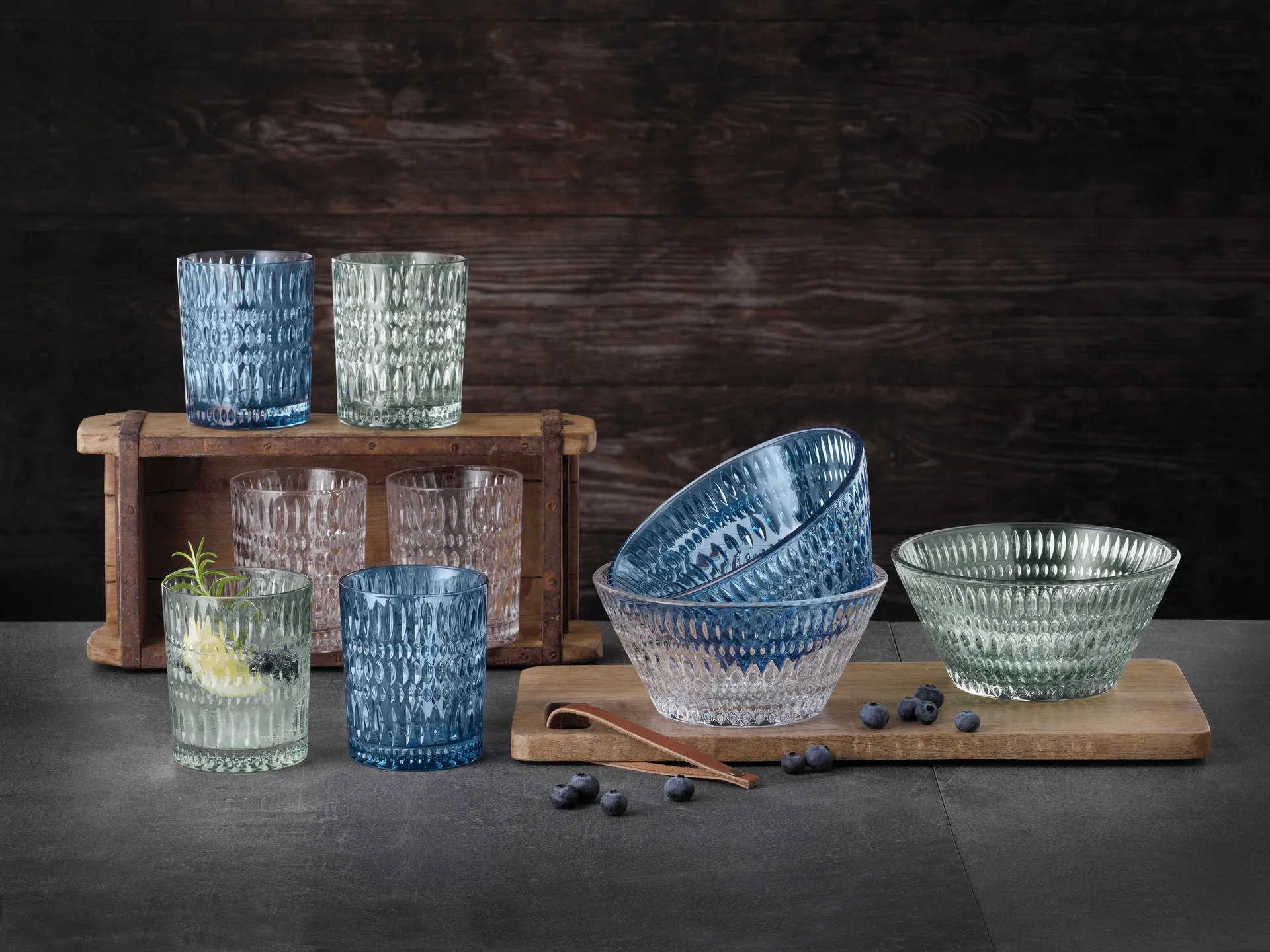 Verre Tumbler Ethno 30,4 cl lot de 2, Vintage blue Nachtmann