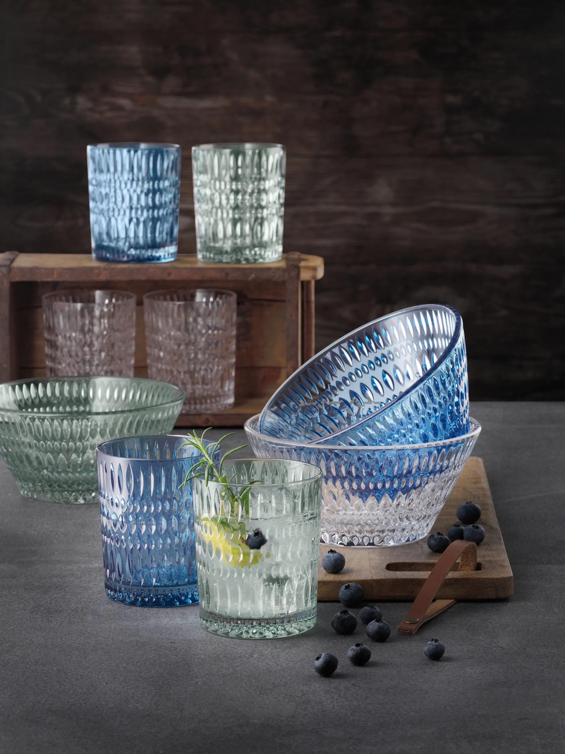 Verre Tumbler Ethno 30,4 cl lot de 2, Vintage blue Nachtmann