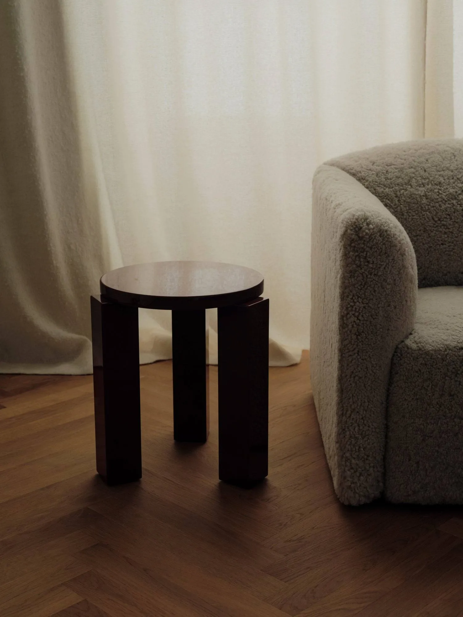 Atlas tabouret rond, Burgundy, Ø36x44 cm New Works