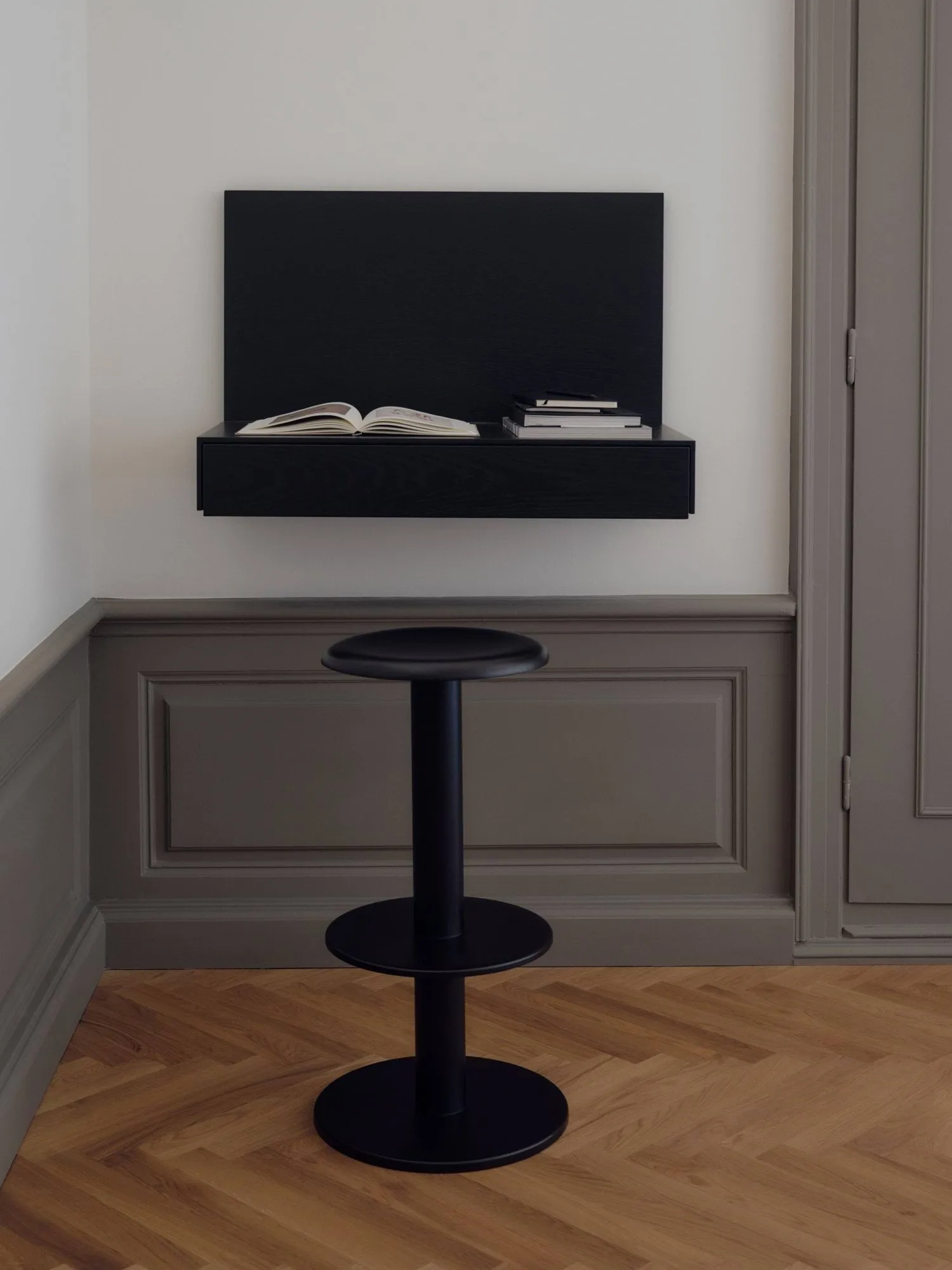 Coupe tabouret de bar, Noir, 76 cm New Works