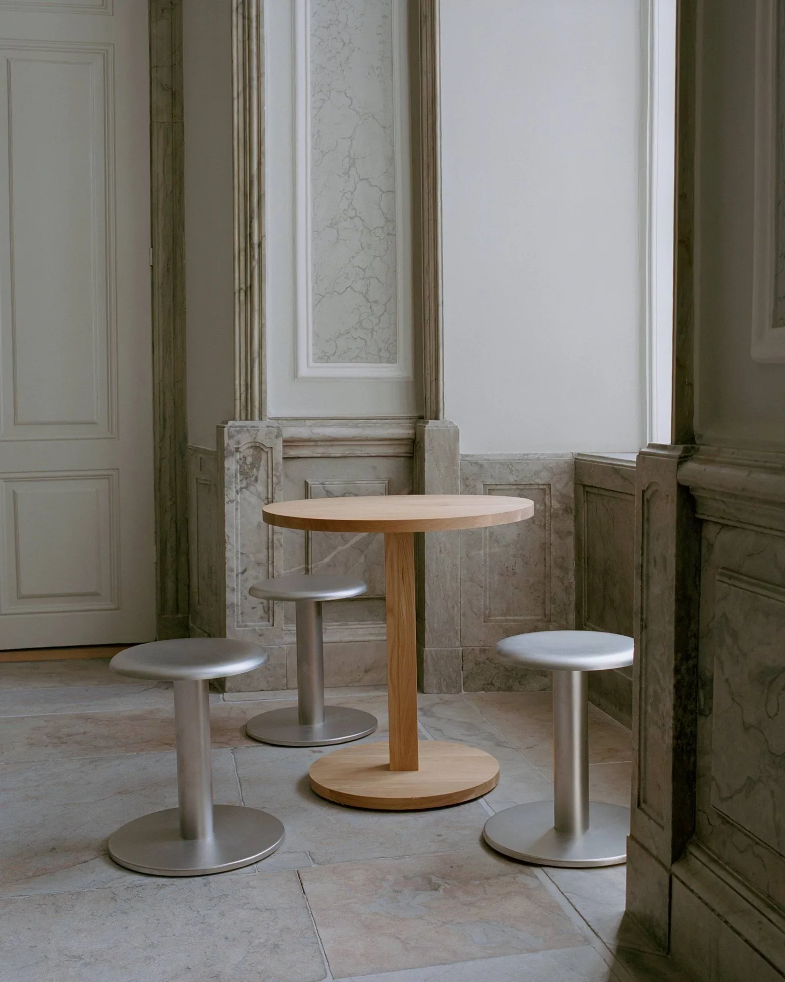 Coupe tabouret rond, Acier inoxydable, Ø40x46 cm New Works
