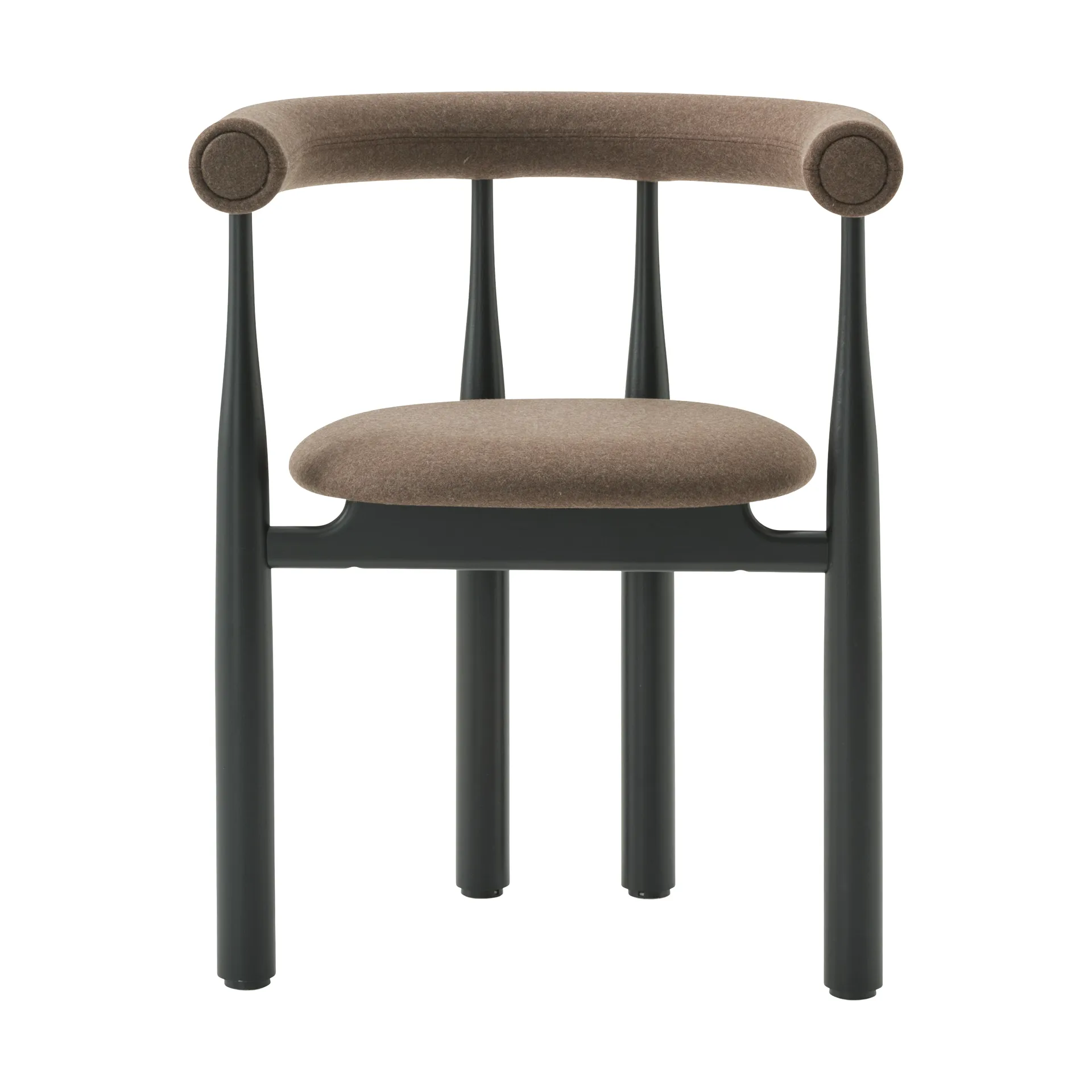 Fauteuil Bukowski tapissé, Black, Wooly Plus 1007 New Works