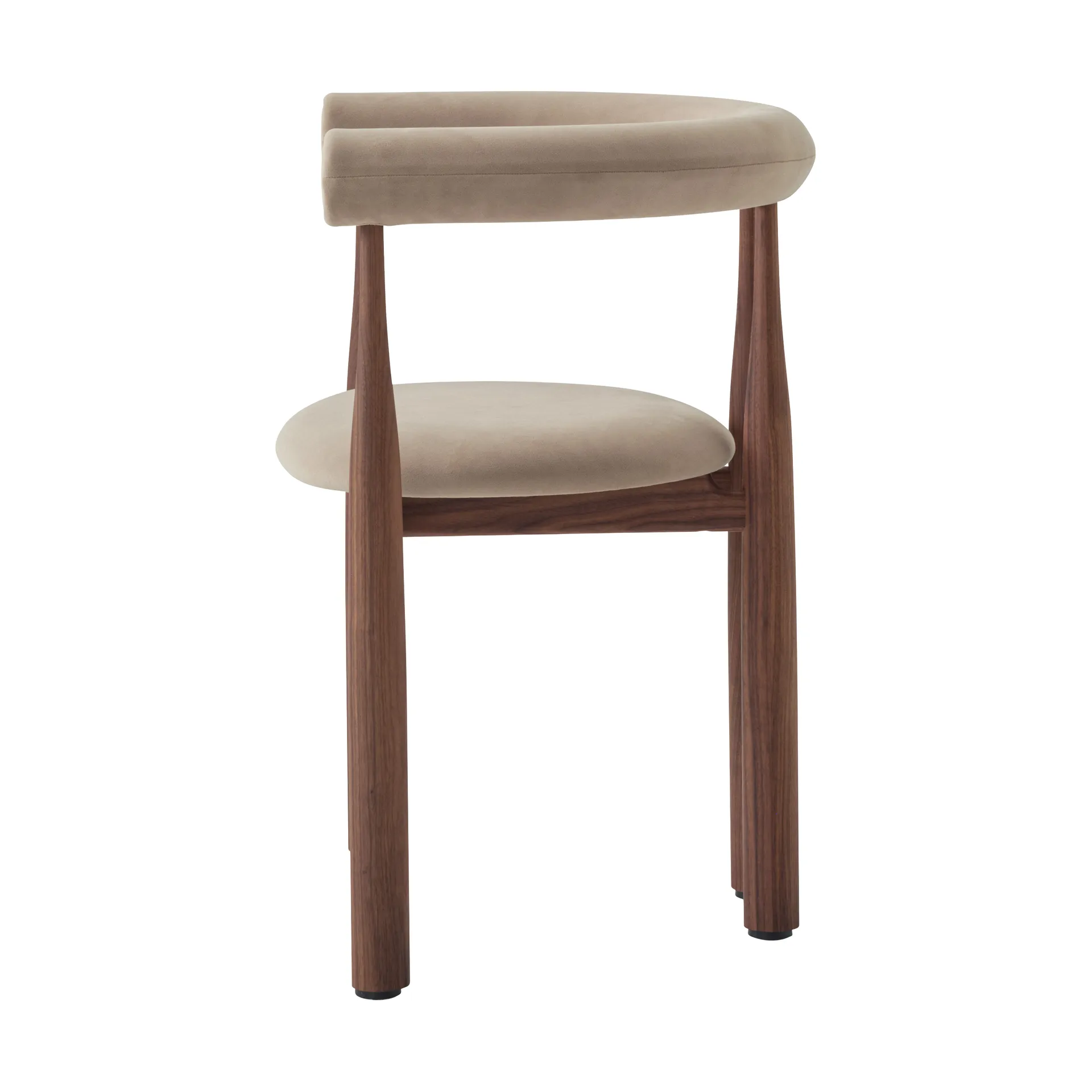 Fauteuil Bukowski tapissé, Walnut, Megan 26 Beige New Works