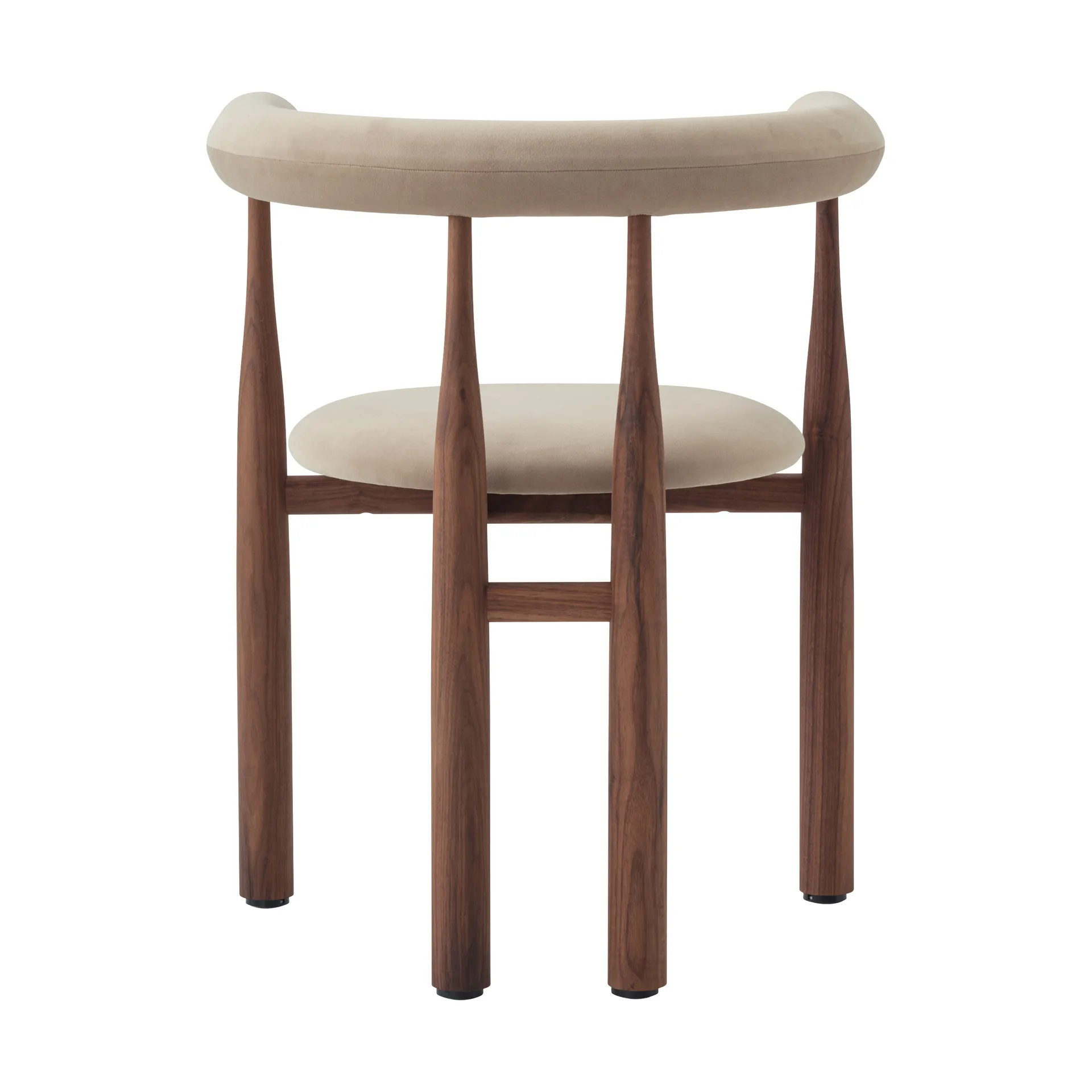 Fauteuil Bukowski tapissé, Walnut, Megan 26 Beige New Works