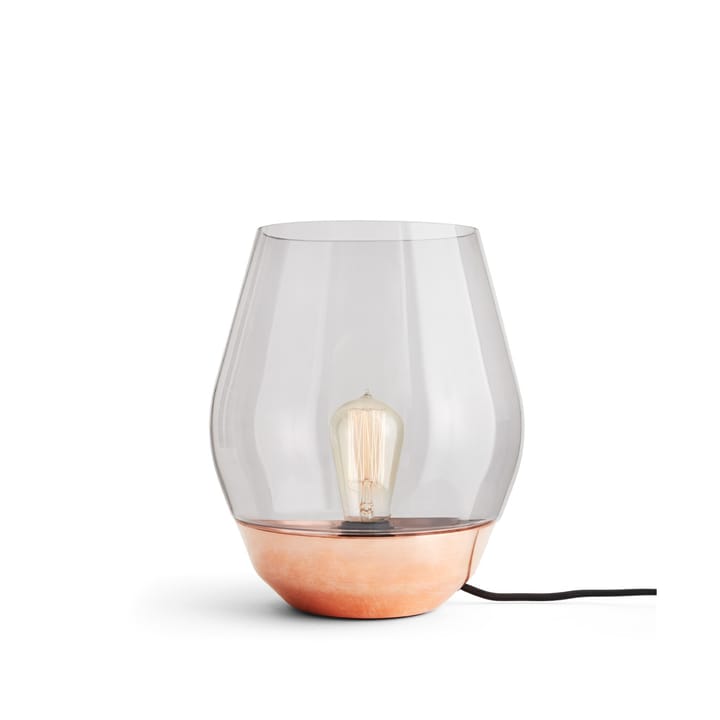 Lampe de table Bowl - raw copper, verre fumé clair - New Works
