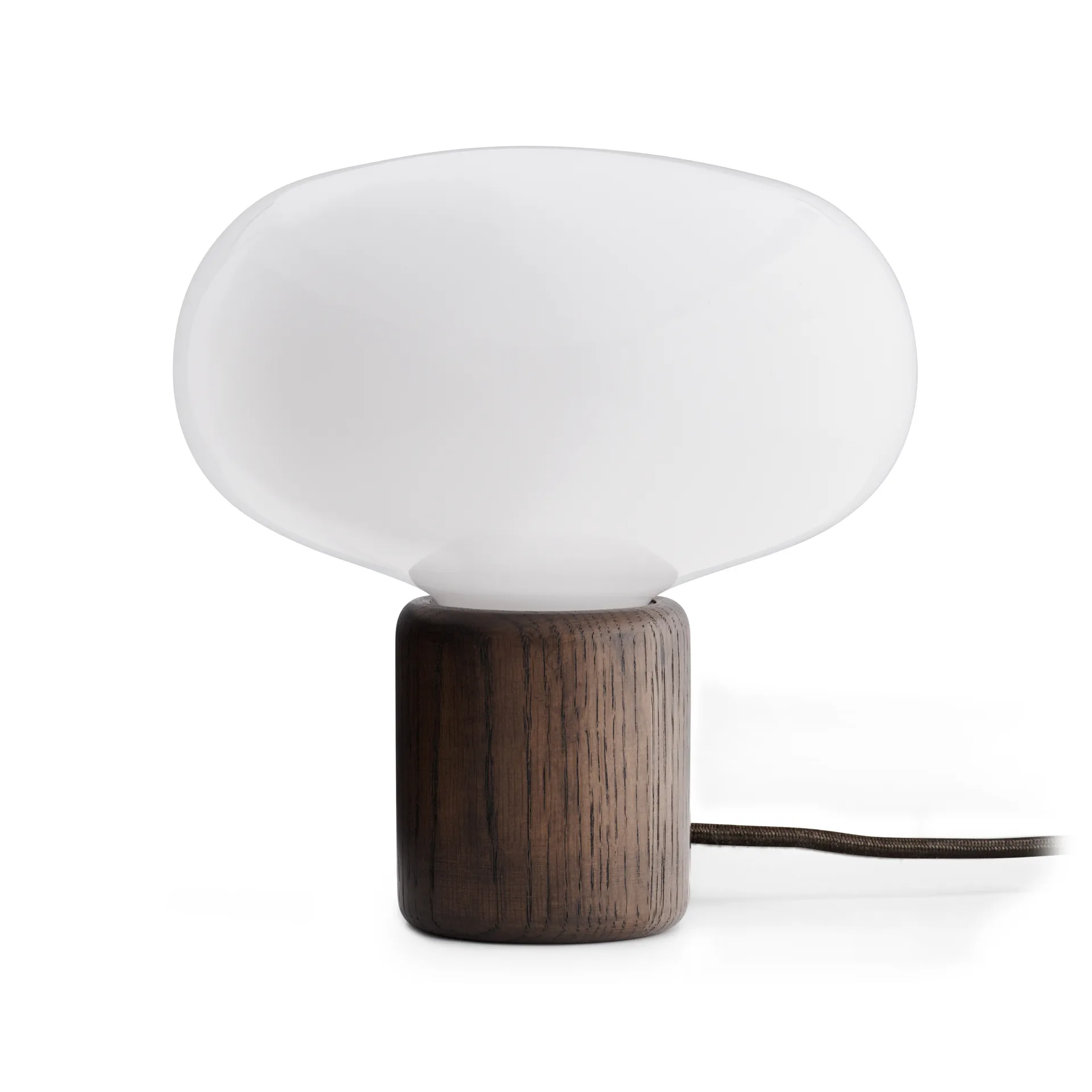 Lampe de table Karl-Johan, Smoked oak-white opal glass New Works