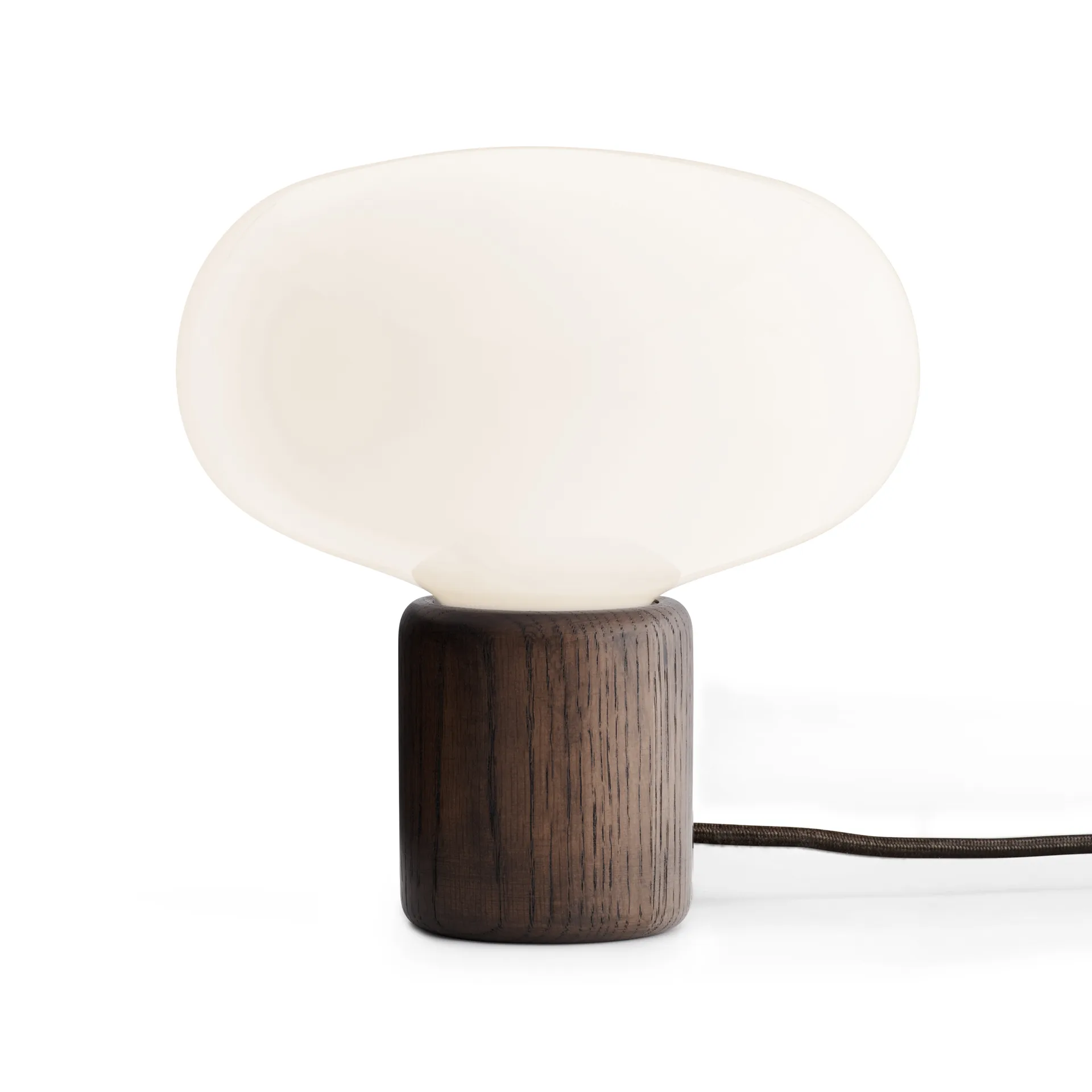Lampe de table Karl-Johan, Smoked oak-white opal glass New Works