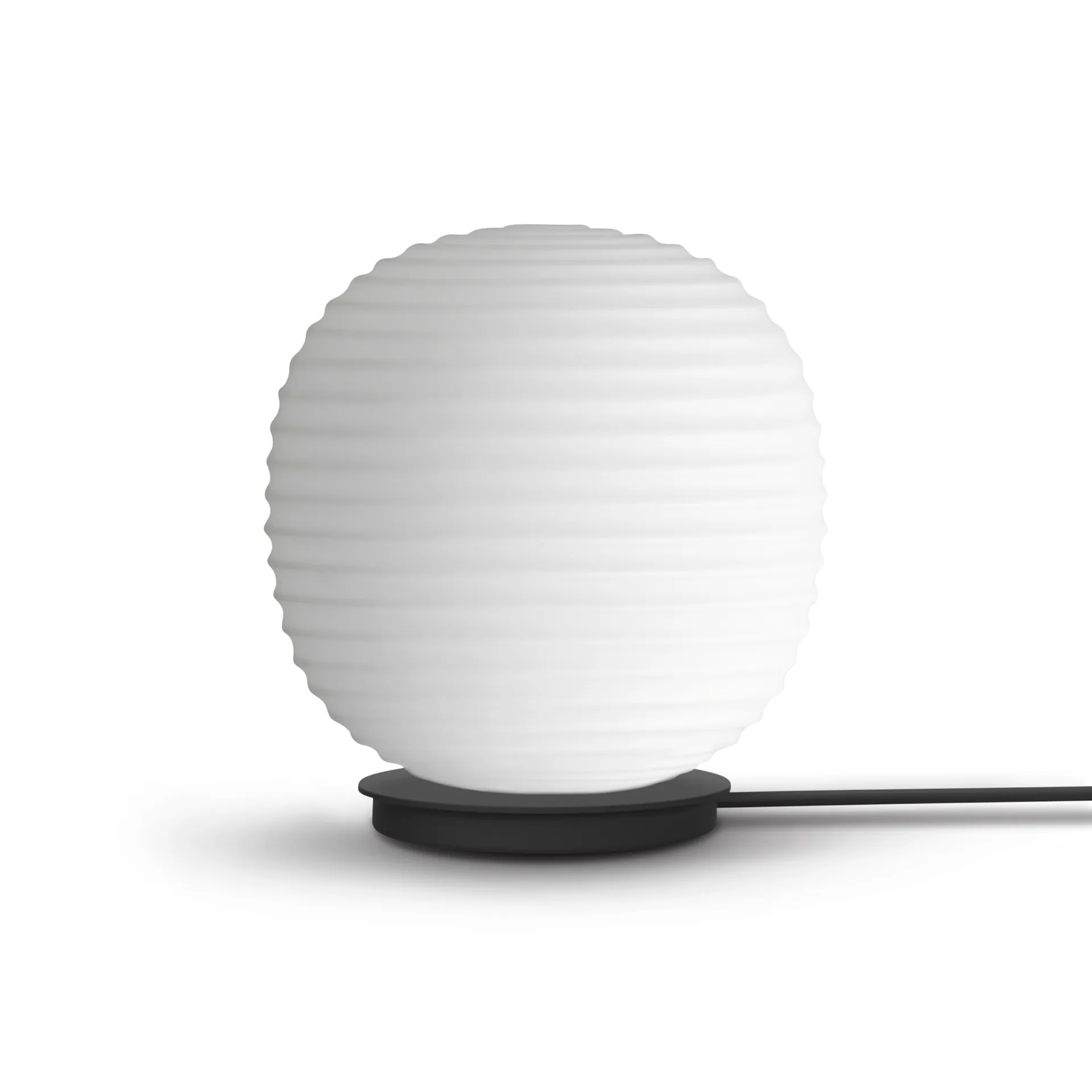 Lampe de table Lantern Globe small, Frosted white opal glass New Works