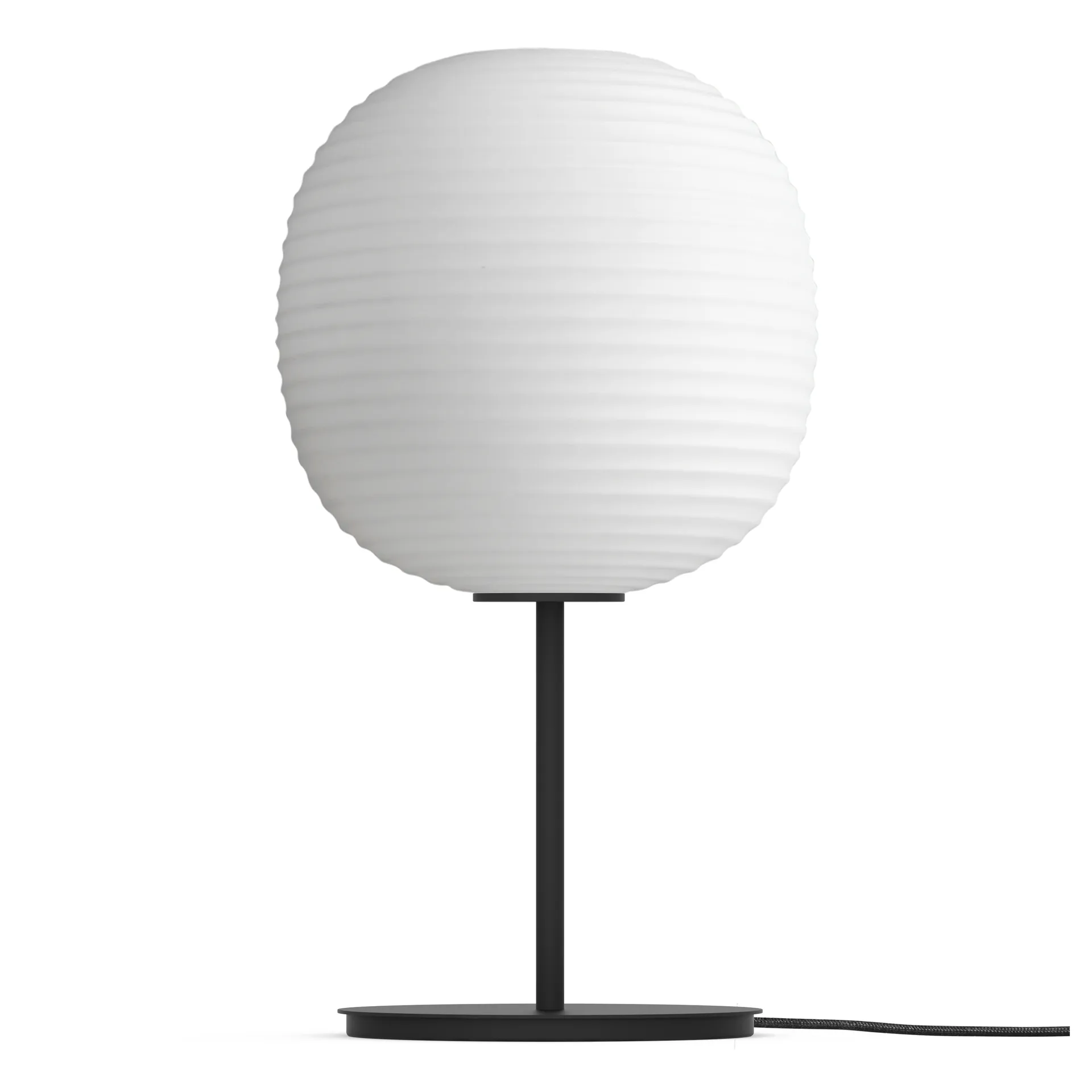 Lampe de table Lantern moyen, Frosted white opal glass New Works