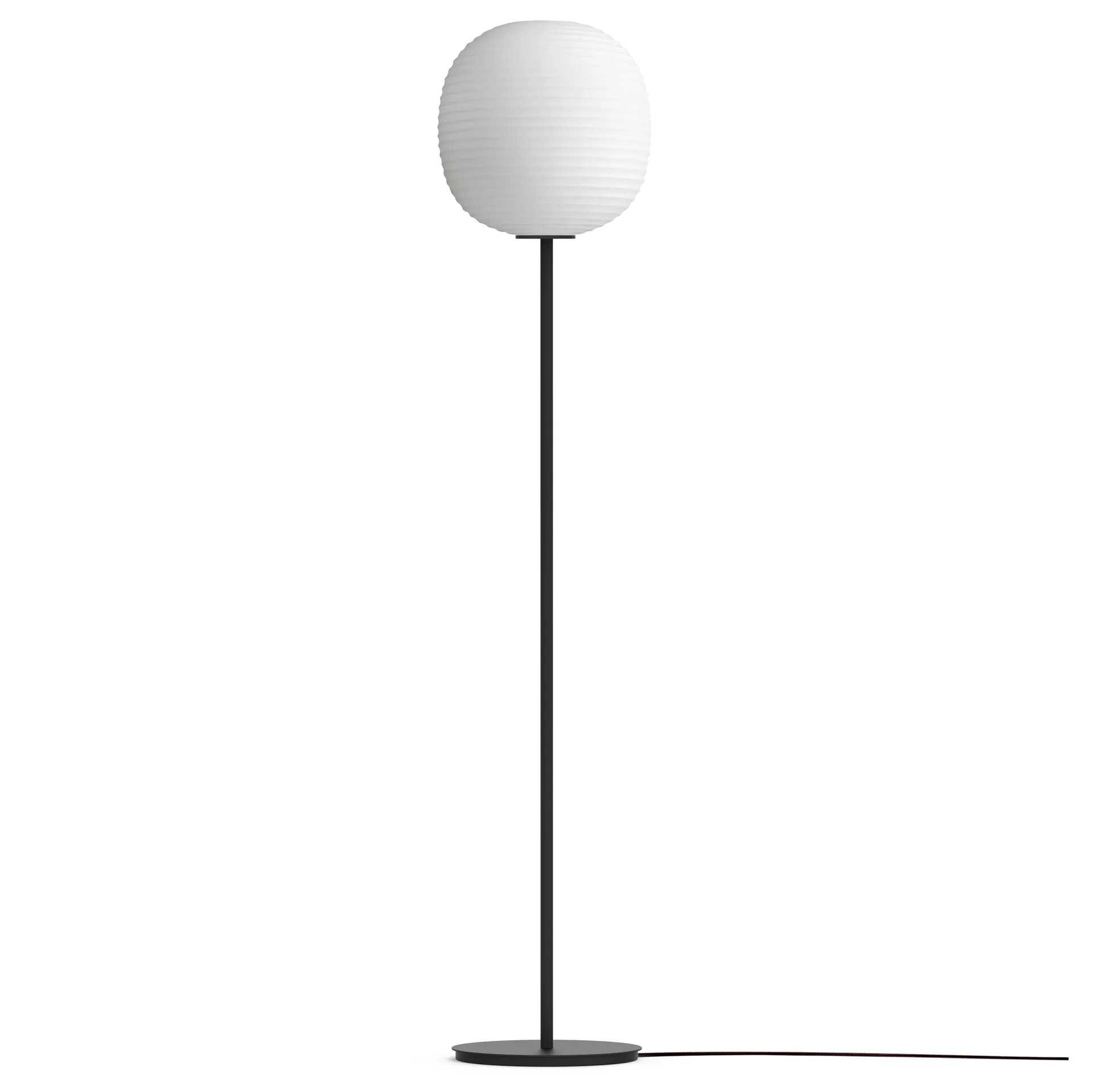 Lampe sur pied Lantern moyen, Frosted white opal glass New Works