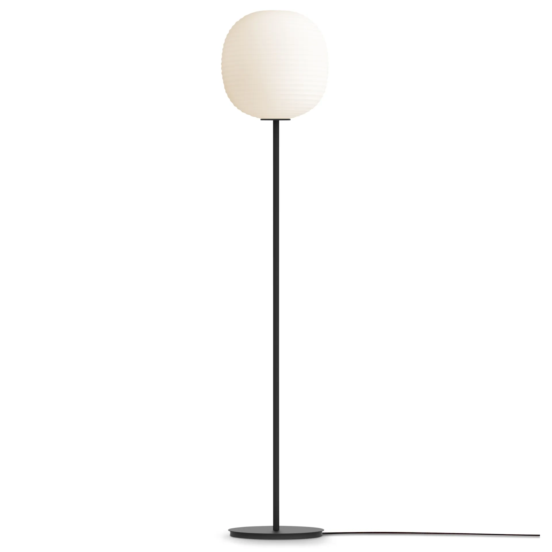 Lampe sur pied Lantern moyen, Frosted white opal glass New Works