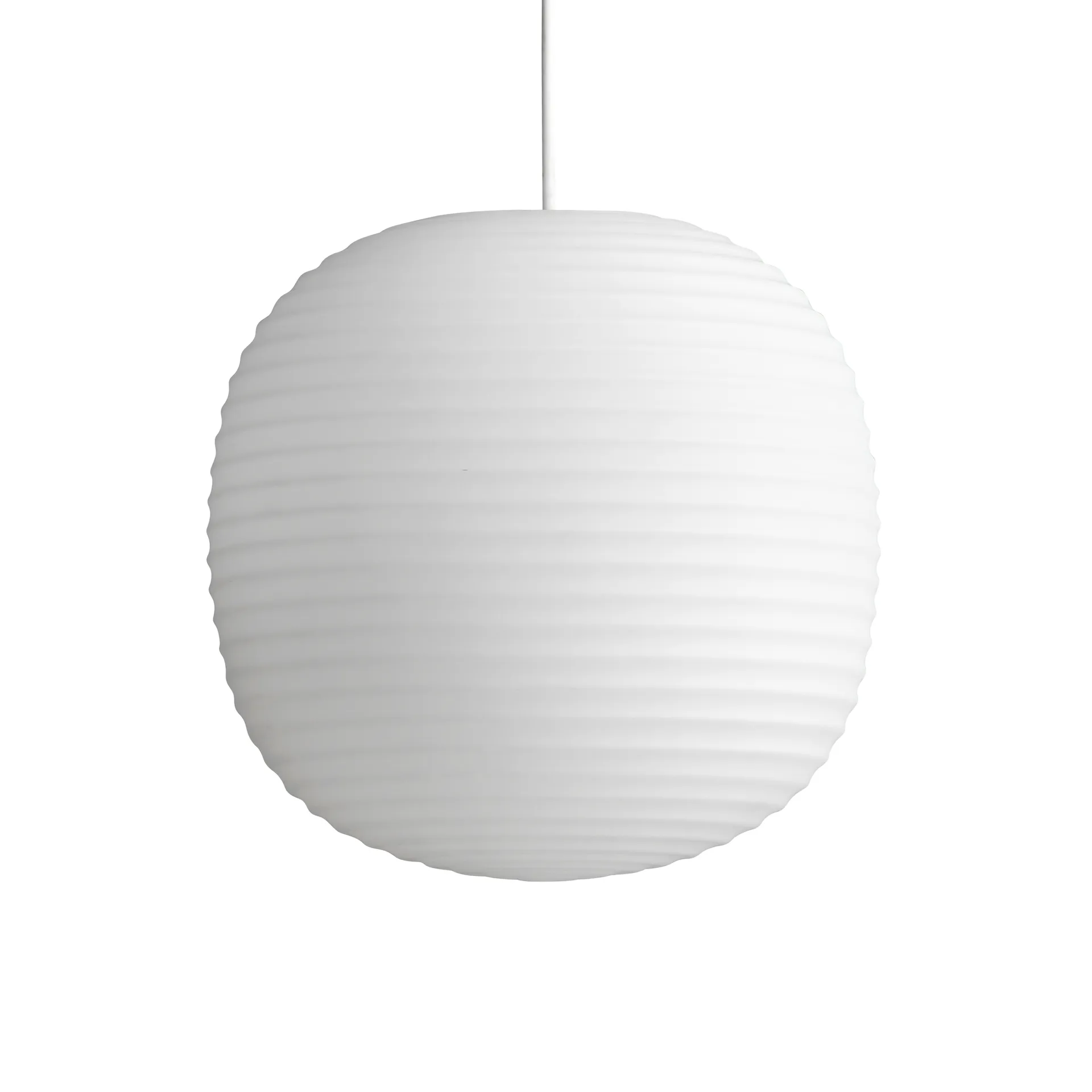Suspension Lantern moyen, Frosted white opal glass New Works
