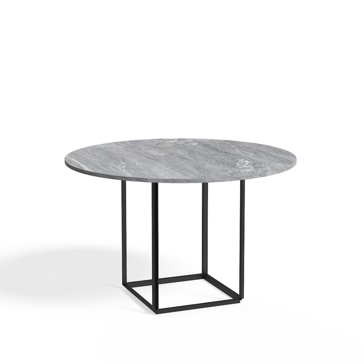 Table à manger ronde Florence - grey ruivina marble, ø 120 cm, structure noire - New Works