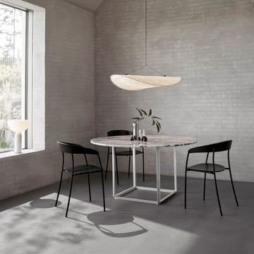 Table à manger ronde Florence - grey ruivina marble, ø 120 cm, structure noire - New Works