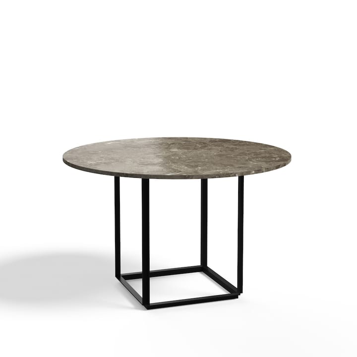Table à manger ronde Florence - gris du marais marble, ø 120 cm, structure noire - New Works