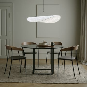 Table à manger ronde Florence - gris du marais marble, ø 120 cm, structure noire - New Works
