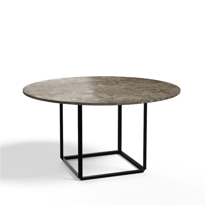 Table à manger ronde Florence - gris du marais marble, ø 145 cm, structure noire - New Works