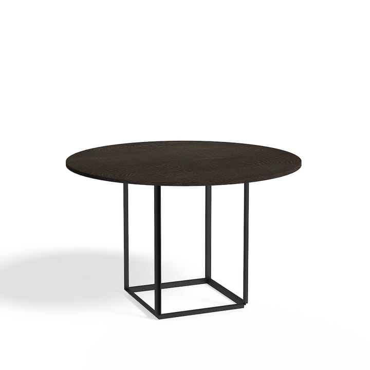 Table à manger ronde Florence - smoked oak, ø 120 cm, structure noire - New Works