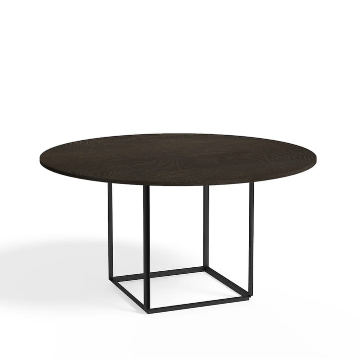 Table à manger ronde Florence - smoked oak, ø 145 cm, structure noire - New Works
