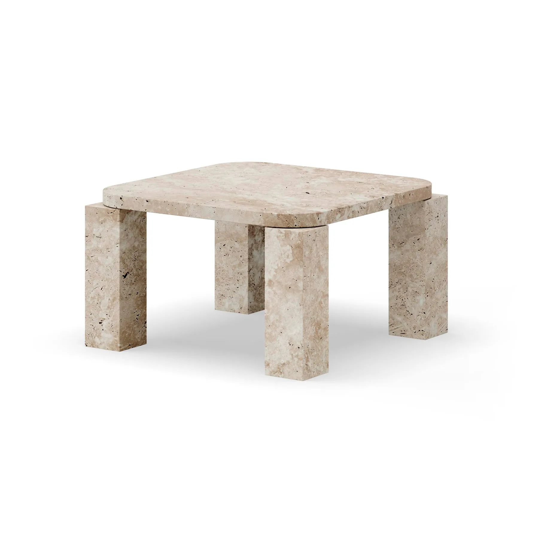 Table basse Atlas 60x60 cm, Unfilled Travertine New Works