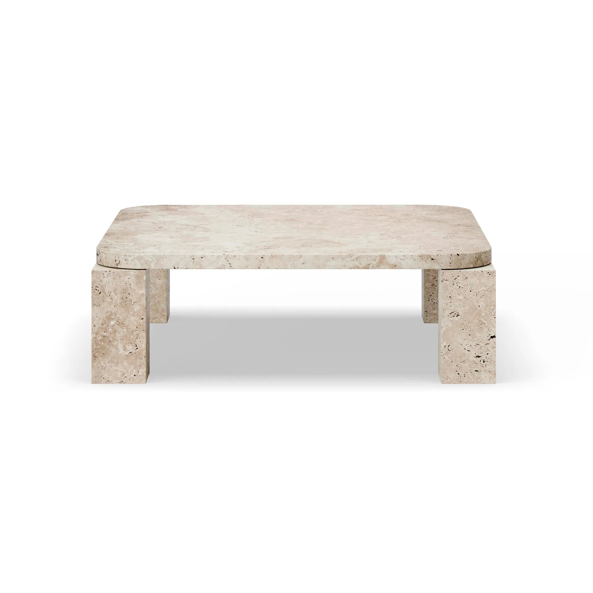 Table basse Atlas 82x82 cm, Unfilled Travertine New Works