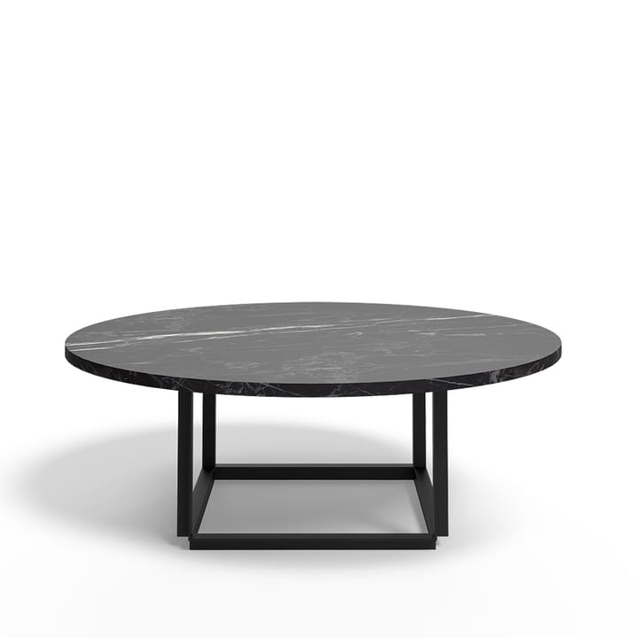 Table basse Florence - black marquina marble, ø 90 cm, structure noire - New Works