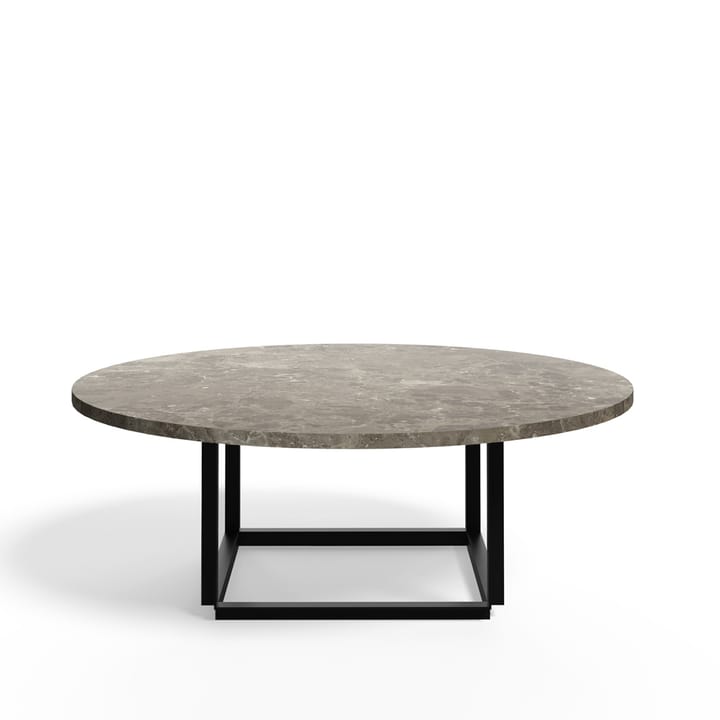 Table basse Florence - gris du marais marble, ø 90 cm, structure noire - New Works