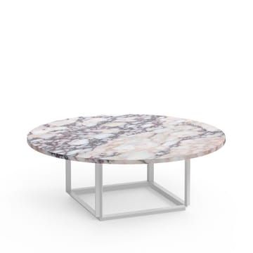 Table basse Florence - white viola marble, ø 90 cm, structure blanche - New Works