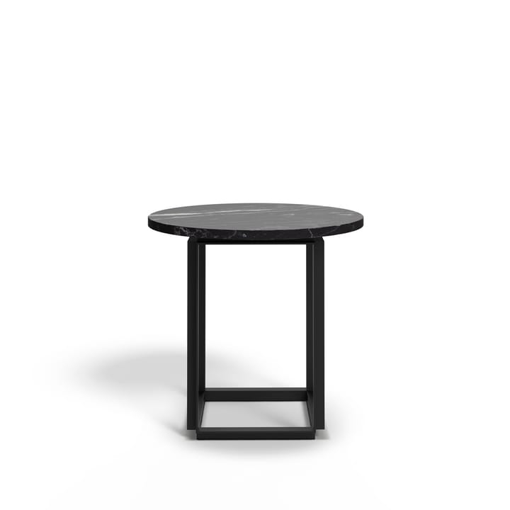 Table d'appoint Florence - black marquina marble, ø 50 cm, structure noire - New Works