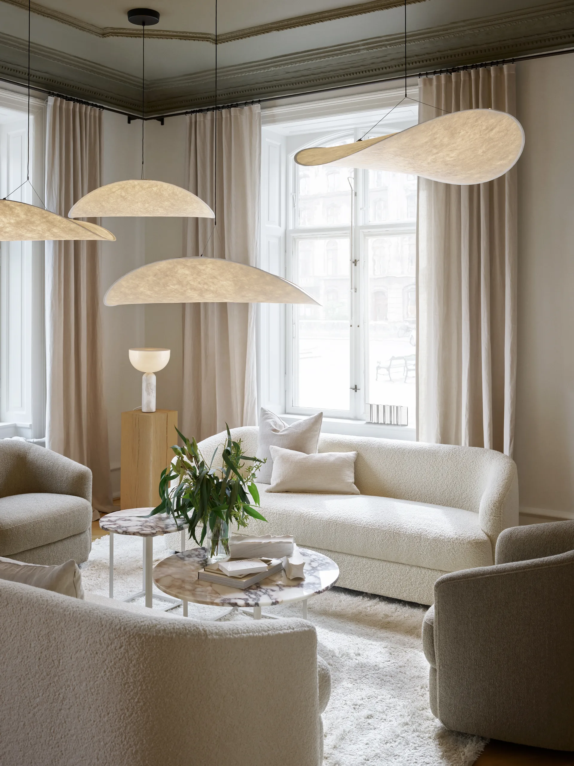 Tense Pendule, White, Ø90 New Works