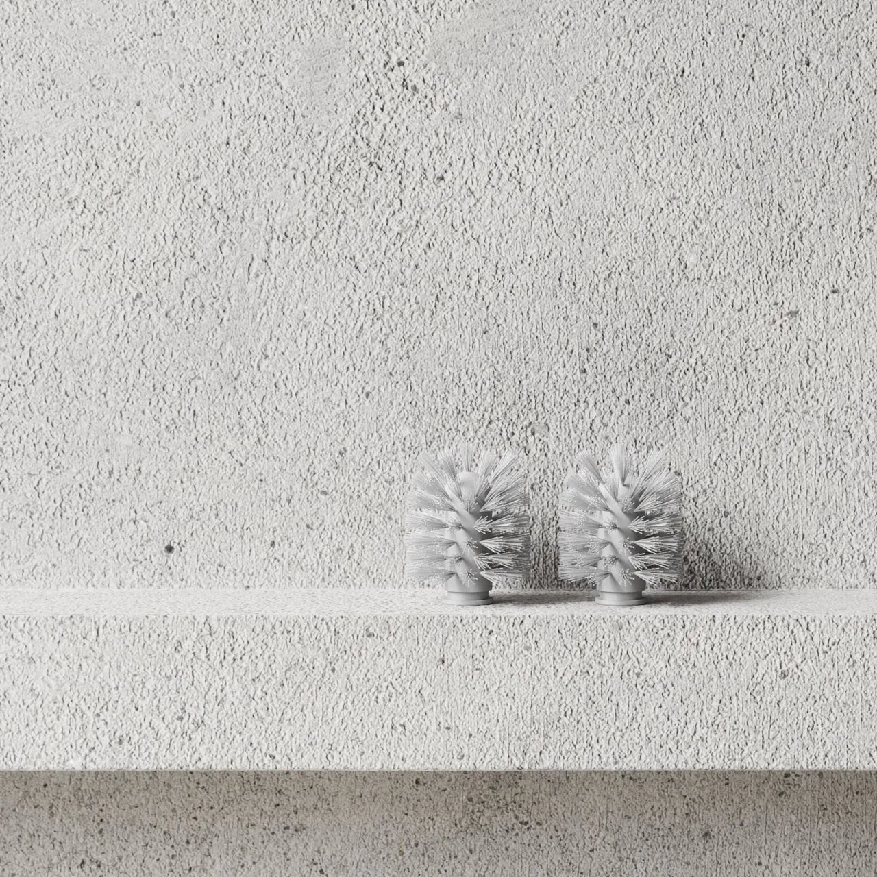 Nichba tête de brosse de toilette, Blanc, lot de 2 Nichba