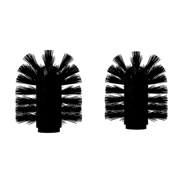 Nichba tête de brosse de toilette - Noir, lot de 2 - Nichba
