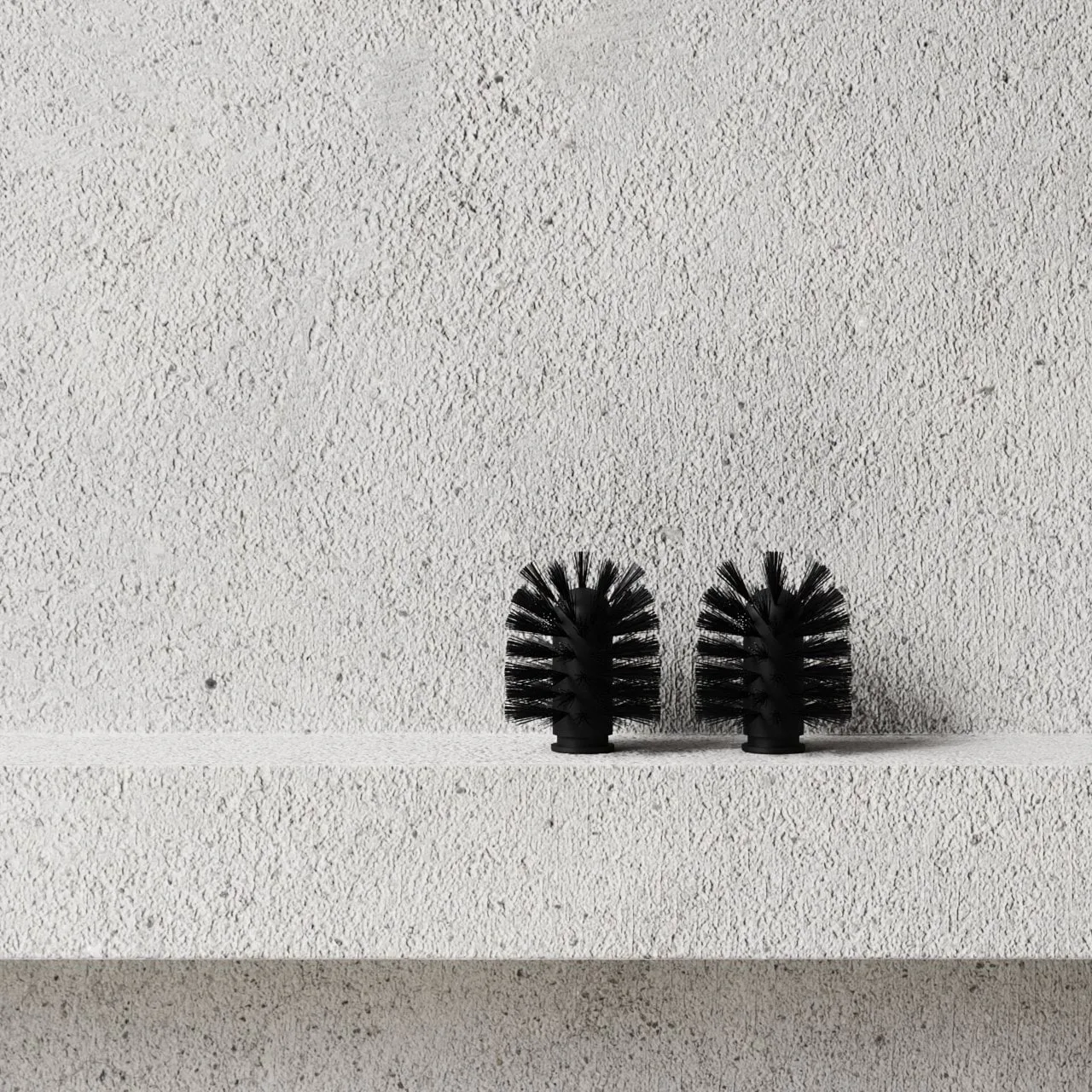 Nichba tête de brosse de toilette, Noir, lot de 2 Nichba