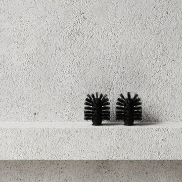 Nichba tête de brosse de toilette - Noir, lot de 2 - Nichba