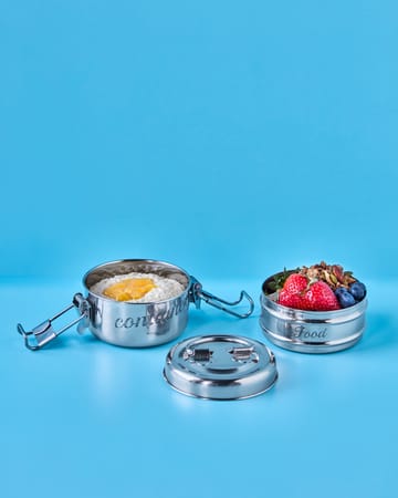 Boîte à lunch Nicolas Vahé, 2 pièces - Silver finish, Ø10 cm - Nicolas Vahé