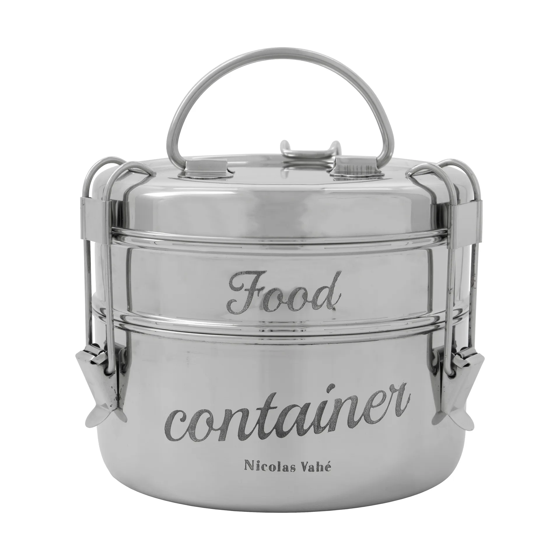 Boîte à lunch Nicolas Vahé, 2 pièces, Silver finish, Ø18 cm Nicolas Vahé