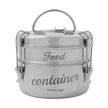 Boîte à lunch Nicolas Vahé, 2 pièces - Silver finish, Ø18 cm - Nicolas Vahé
