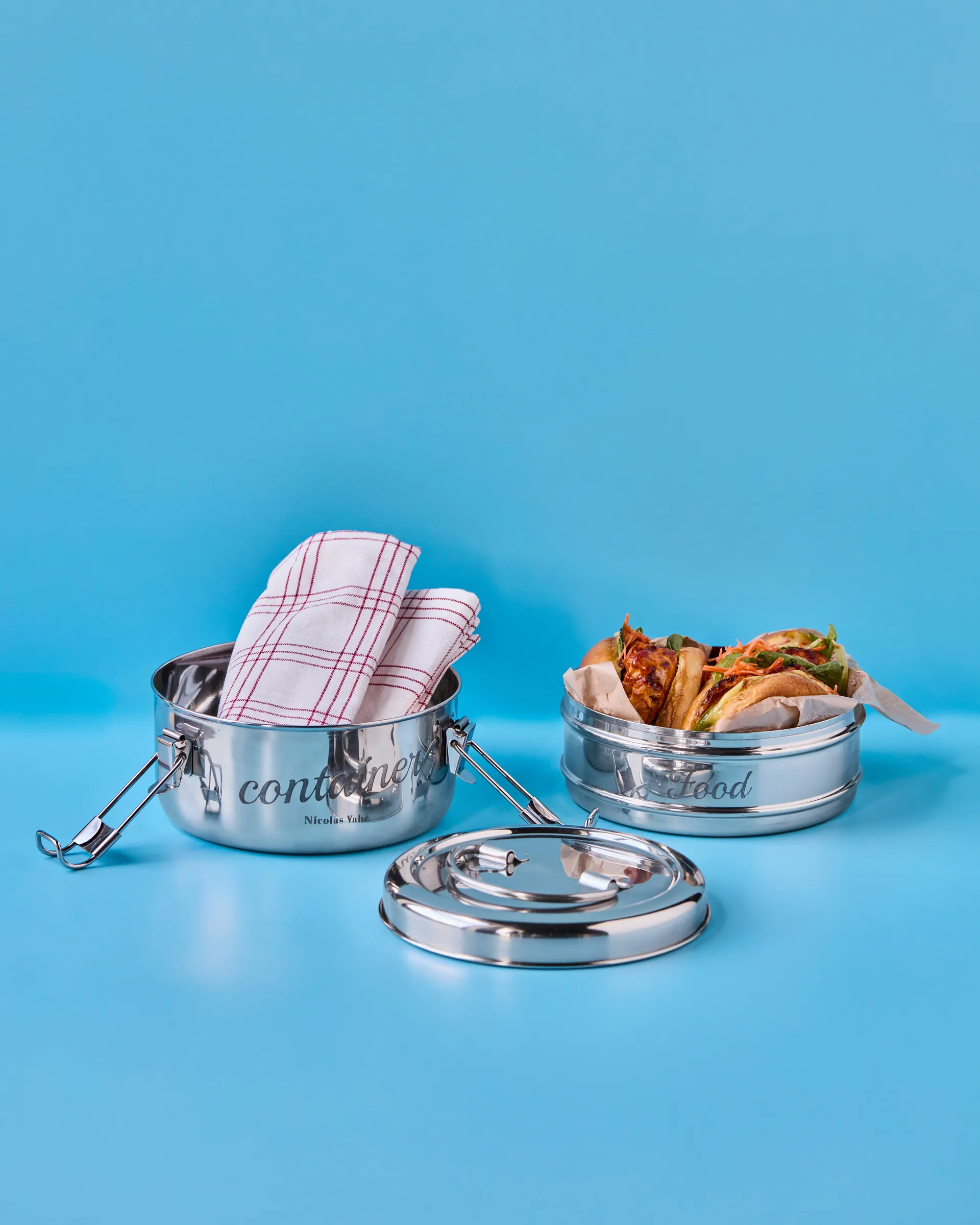 Boîte à lunch Nicolas Vahé, 2 pièces, Silver finish, Ø18 cm Nicolas Vahé