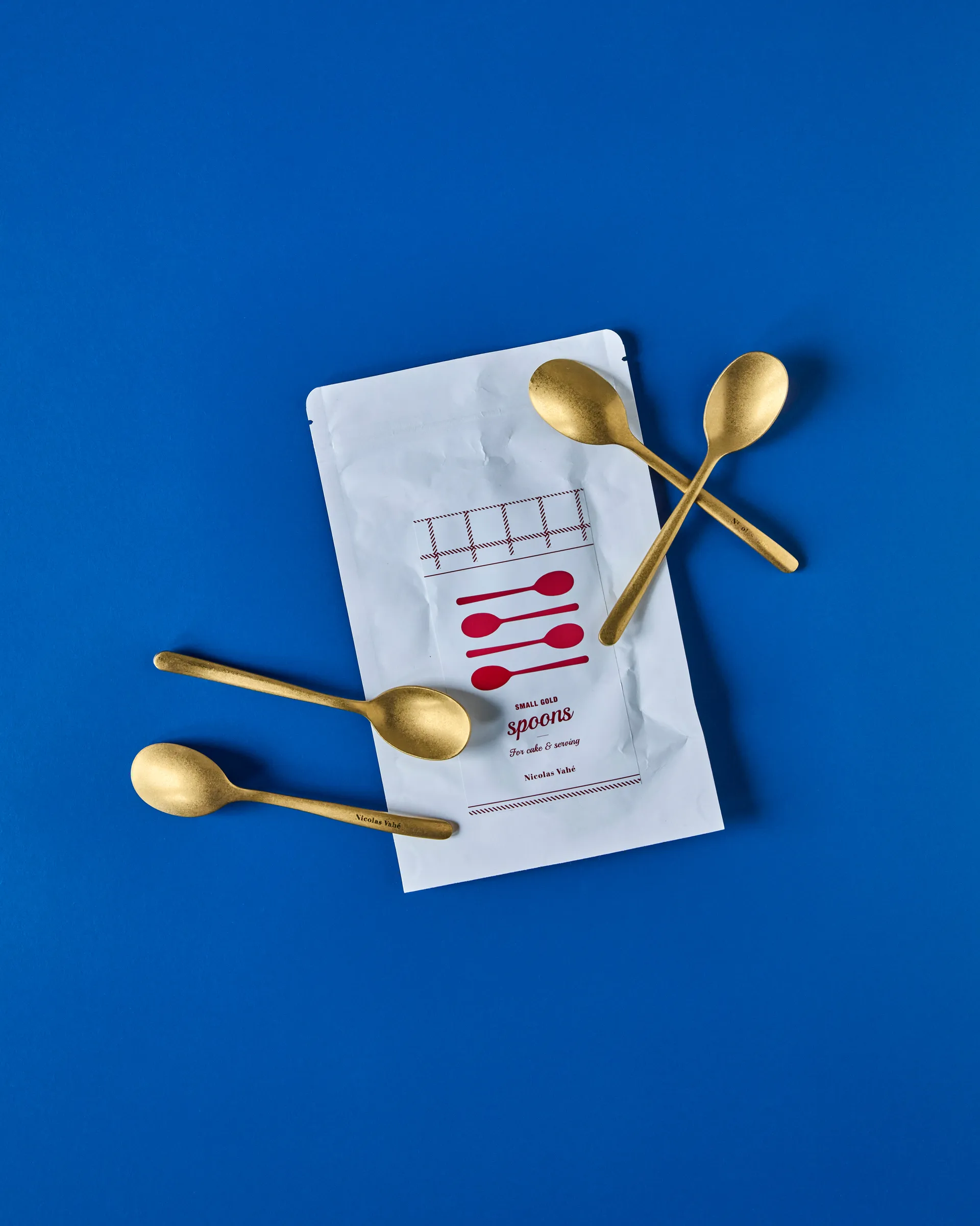 Cuillère à thé Nicolas Vahé, lot de 4, Finition dorée antique Nicolas Vahé